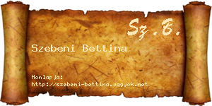 Szebeni Bettina névjegykártya